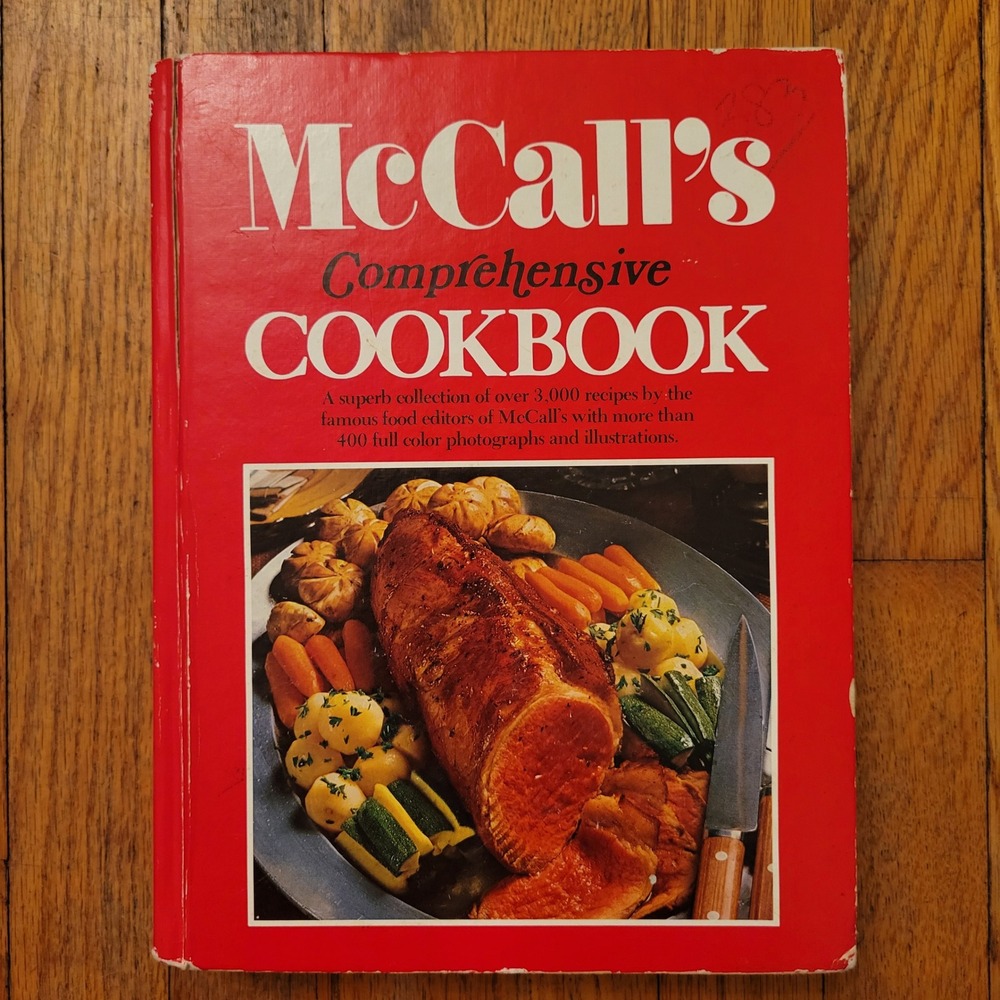 McCalls 1987 Comprehensive Cookbook Red Hardcover 3000 Recipes Vintage 1st Ed